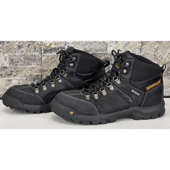 CAT Threshold Work Boots Waterproof Soft Toe Lace Up Black P74129 Men's 10.5 M - Picture 2 of 11